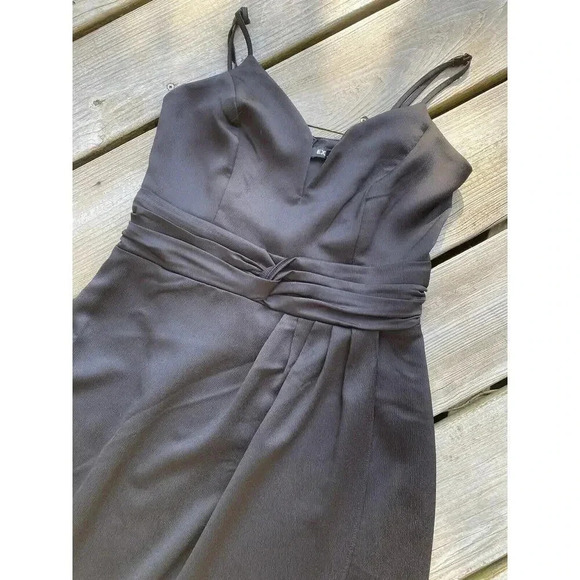 Express V-Wire Satin Hi-Lo Maxi Dress Black Size XS Small (see Notes) NWOT - Picture 3 of 7